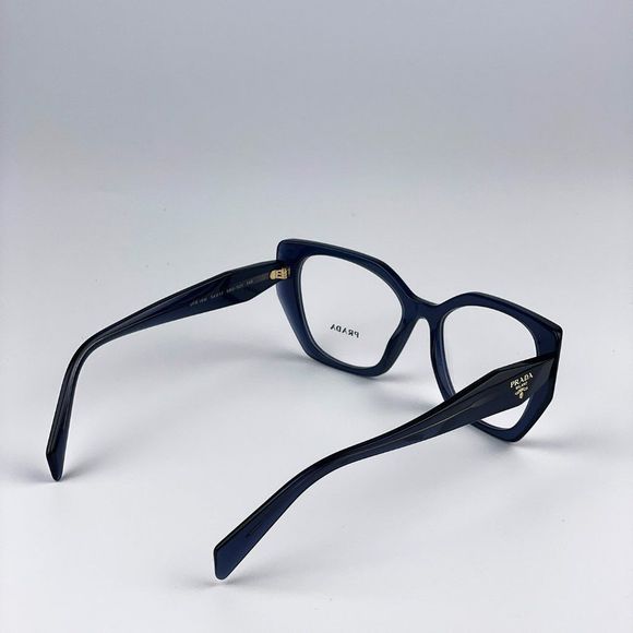 Prada PR18WVā08Q1O1 Eyeglasses Dark Blue Crystal Cat Eye Women - Picture 9 of 13